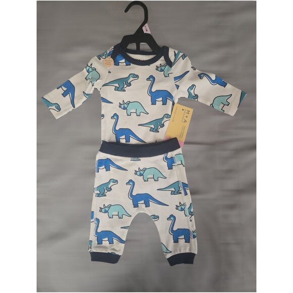 NWT Infants Dinosaur Bodysuit & Pant Set Sizes Available / M+A by Monica + Andy - Picture 1 of 4